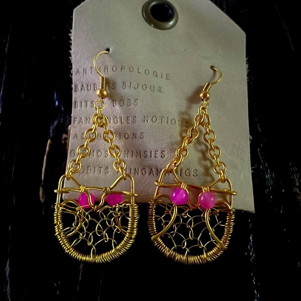2/$20 NEW! Anthropologie earrings gold cat!